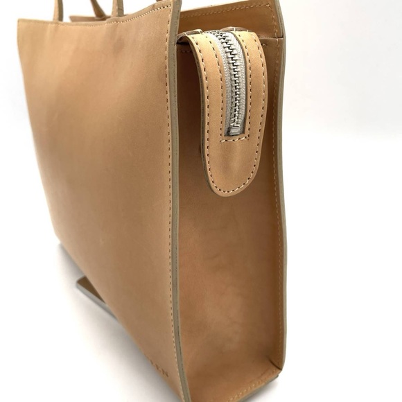 McQueen Top Zip Handbag Tote Leather Bag in Beige - Picture 4 of 16